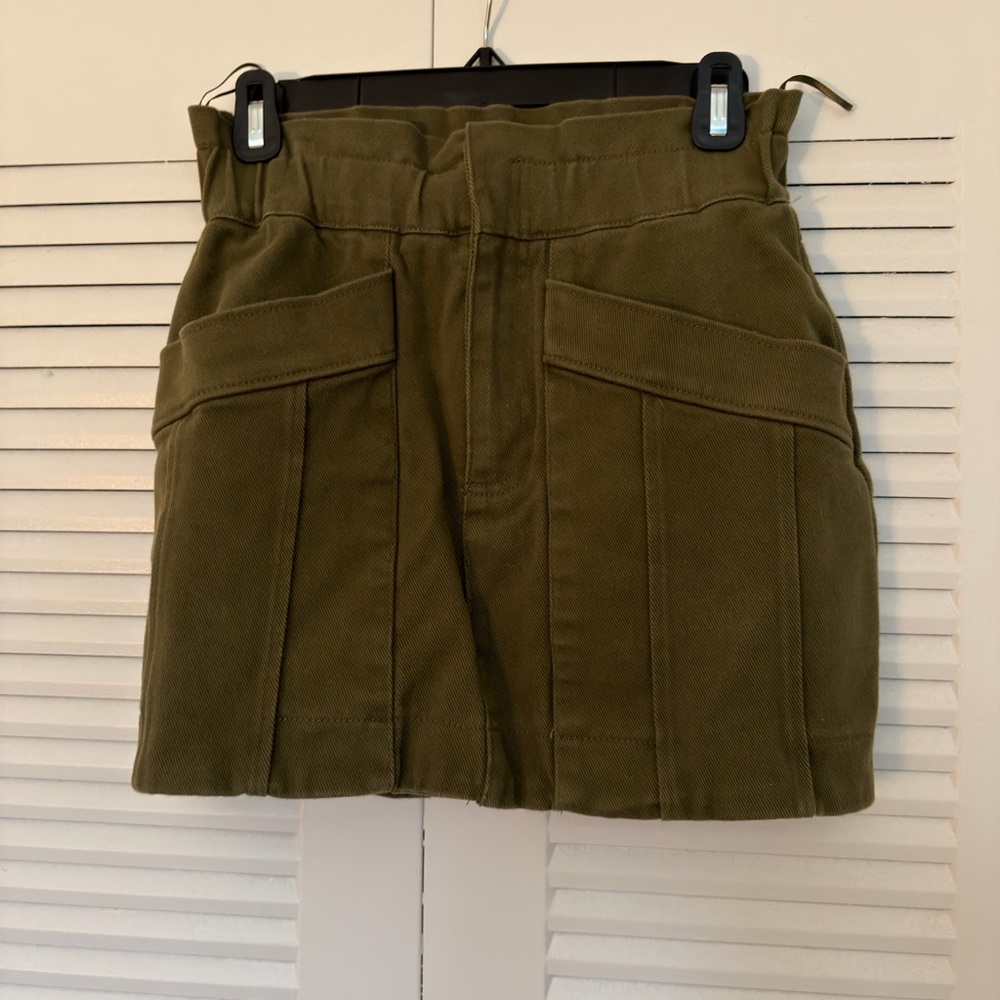Zara Olive Cargo Mini Skirt